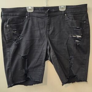 AC/DC Women's 14 Distressed Shorts Angus Young Rock-n-Roll NWT Grunge METAL Goth